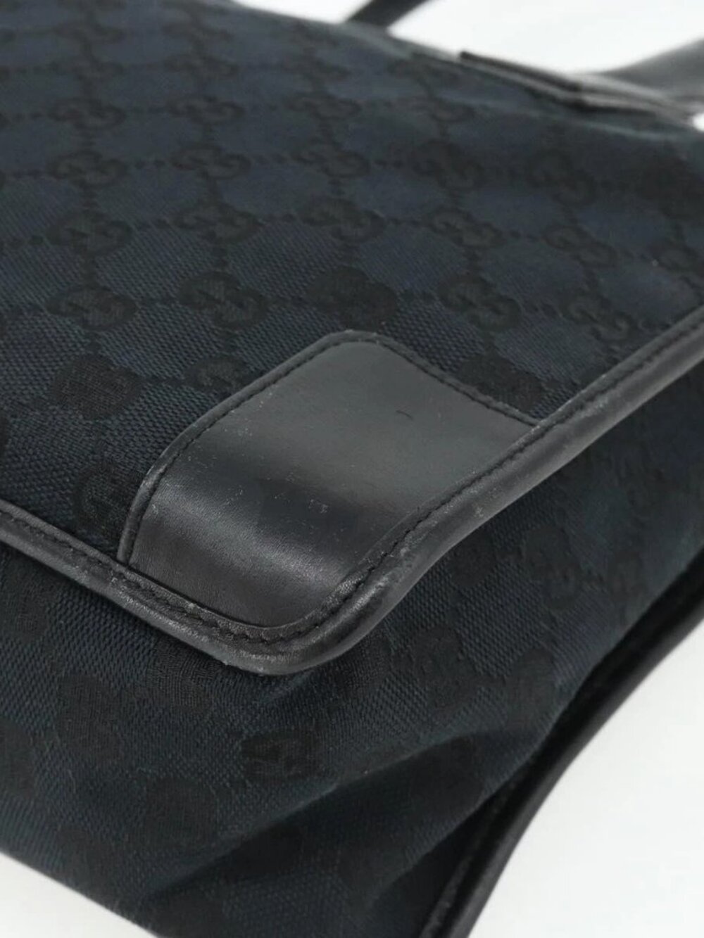 GUCCI GG Canvas Tote Bag Black Gold Auth 177786 - Picture 12 of 16